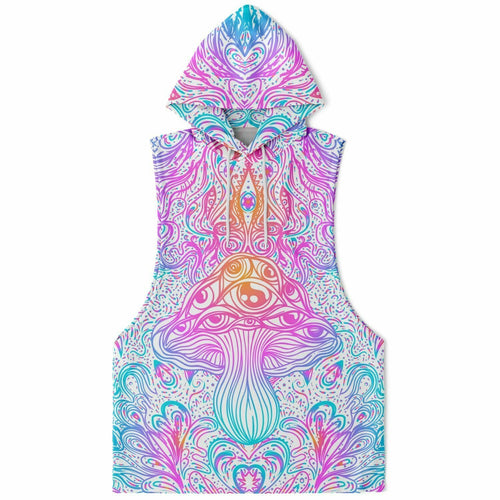 Active Mushroom Fashion Drop Armhole Hoodie