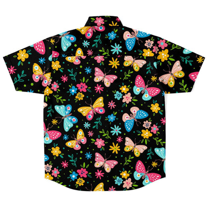 Butterflies effect short sleeve button down shirt