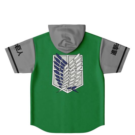 Attack on custom Hooded Baseball Jersey