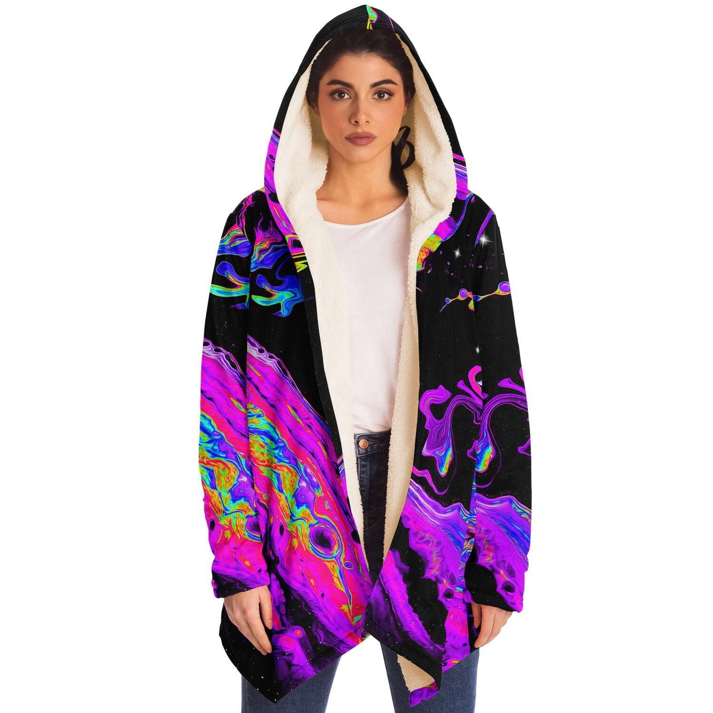 Acid drip hooded cloak