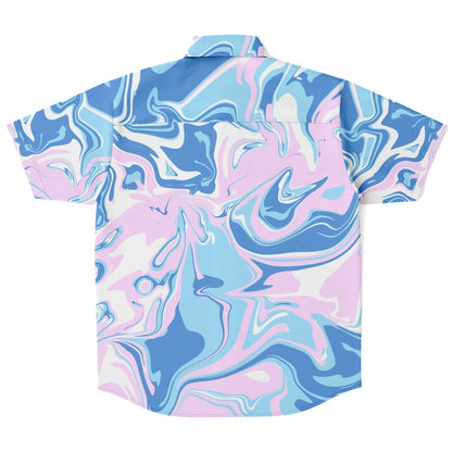 Colorful Acid trip Short Sleeve Button Down Shirt