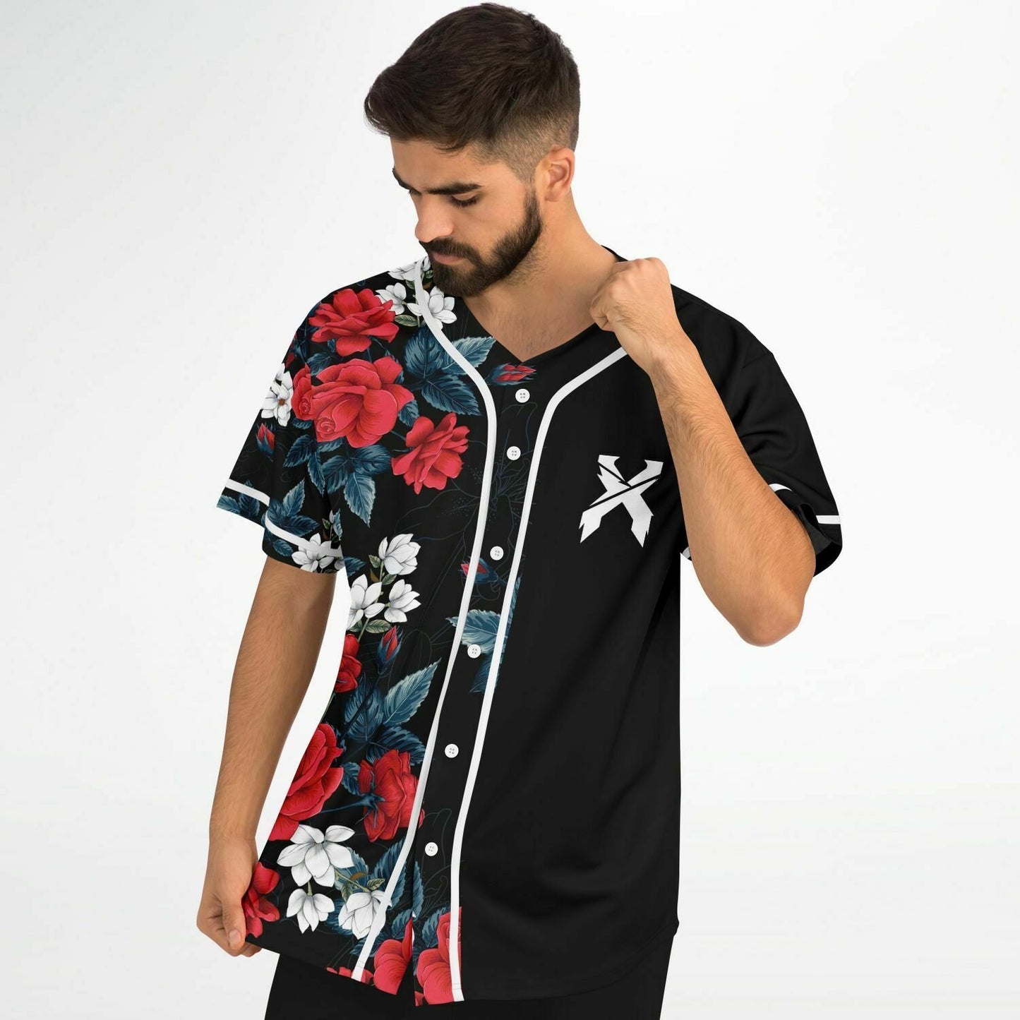 Joshua red flowers custom jersey