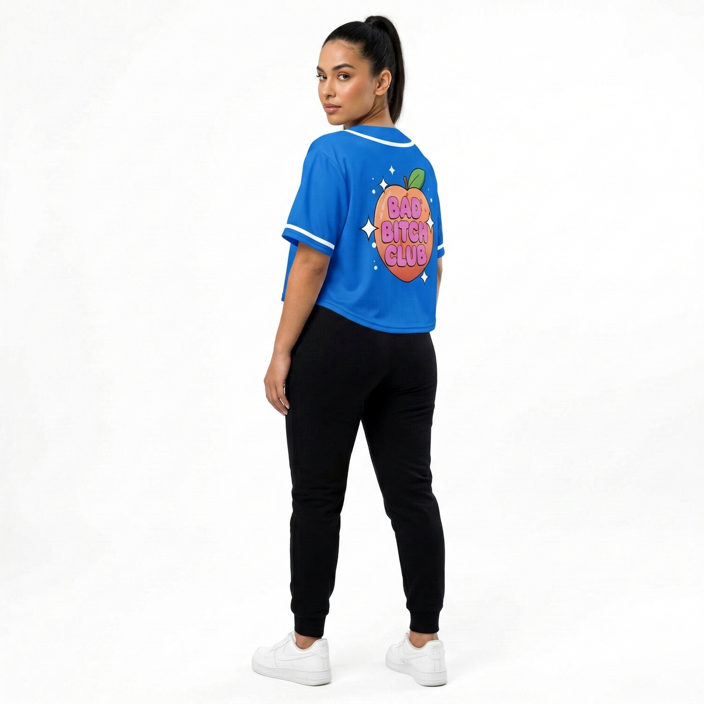 Bad bitch club Cropped Baseball Jersey