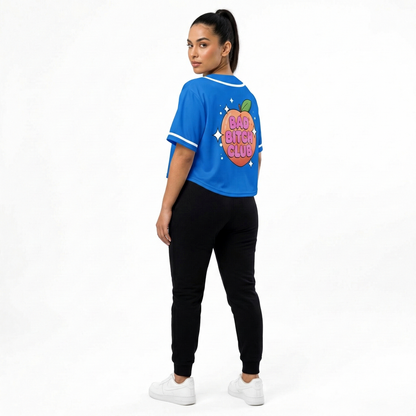 Bad bitch club Cropped Baseball Jersey