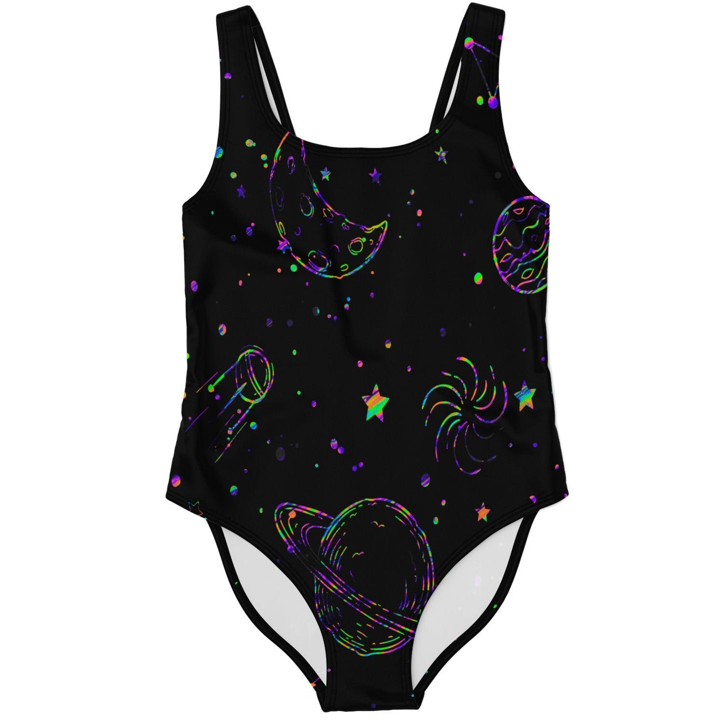Colorful galaxy rave bodysuit