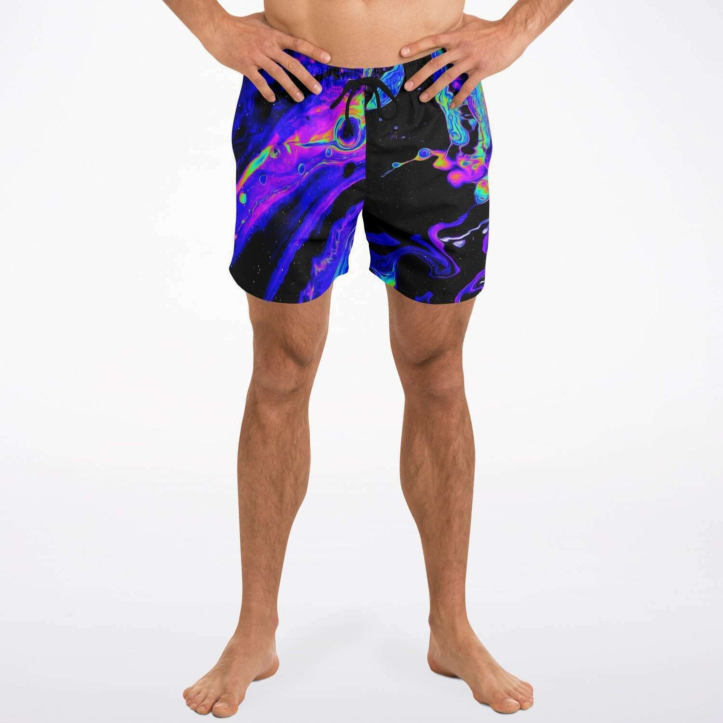 Oil silk swim trunks
