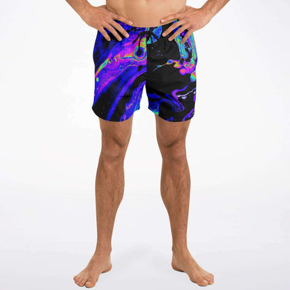 Oil silk swim trunks