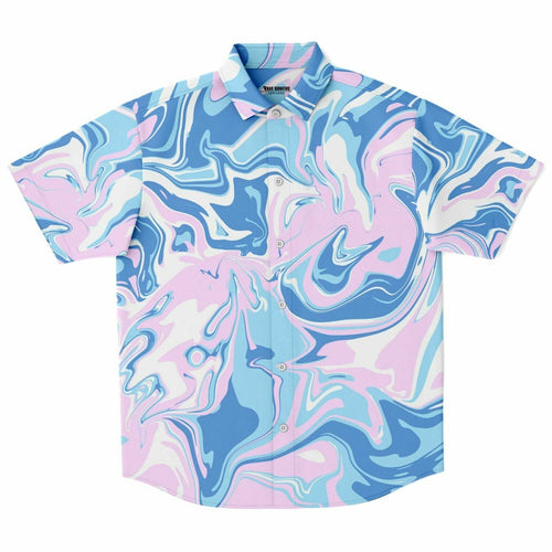 Colorful Acid trip Short Sleeve Button Down Shirt