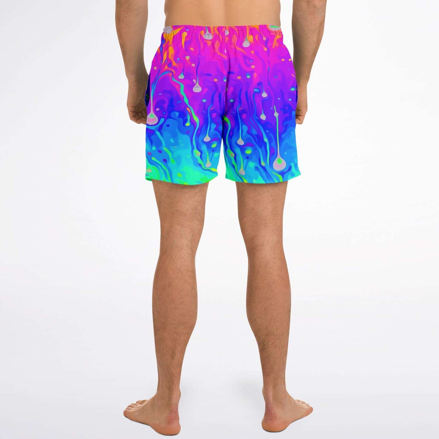 Rainbow acid trip swim trunks