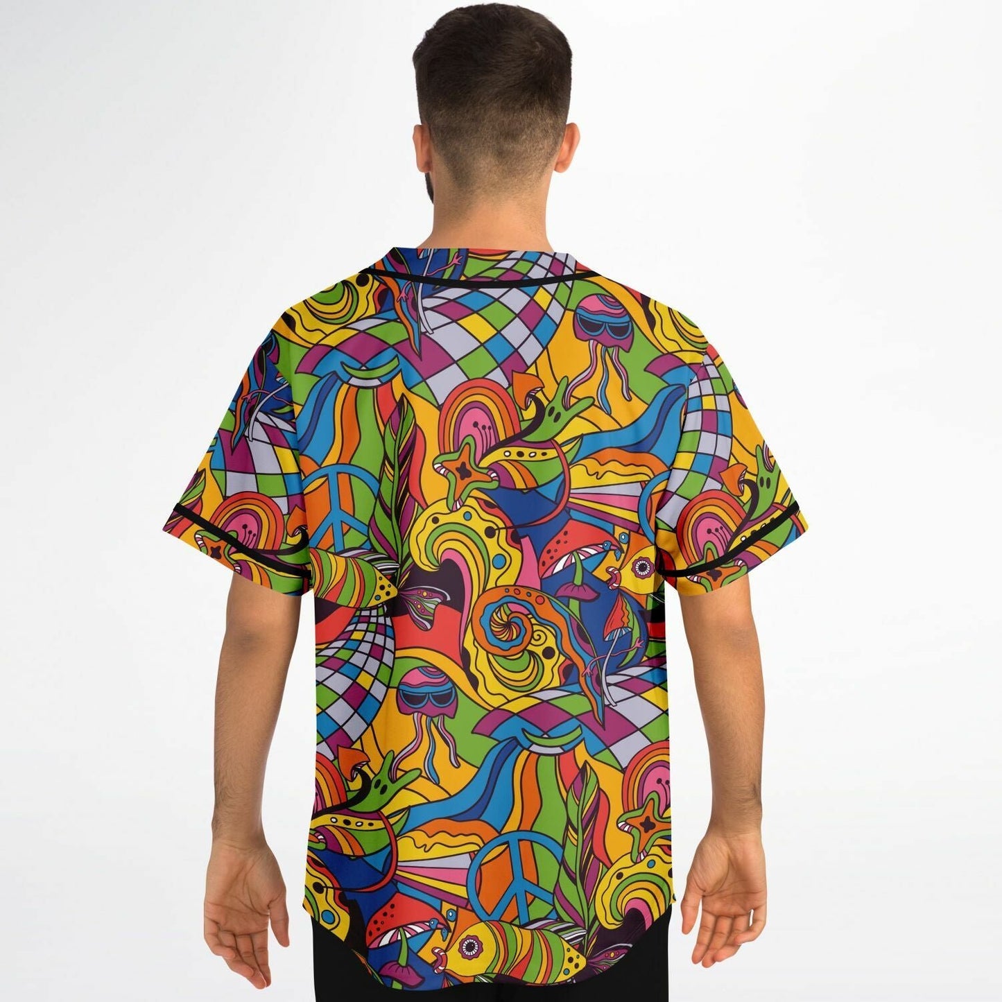 Colorful trippy baseball jersey