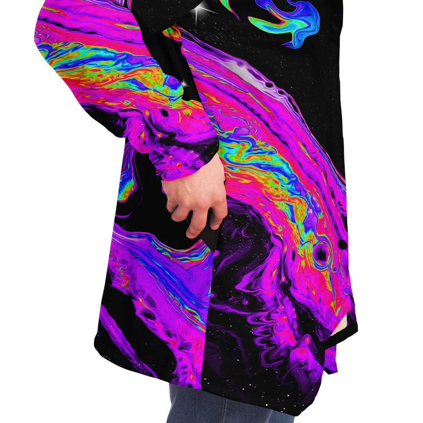 Acid drip hooded cloak