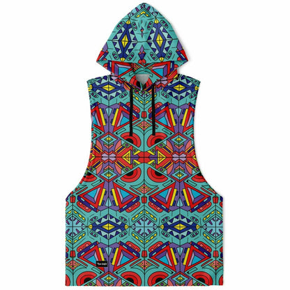 Trippy doddle pattern 01 Sleeveless hoodie