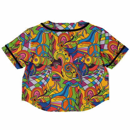 Colorful trippy crop top jersey