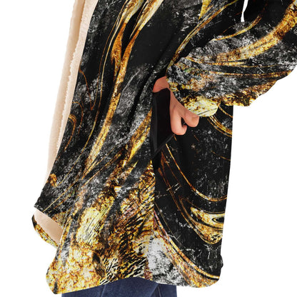 Marbled in gold hooded cloak