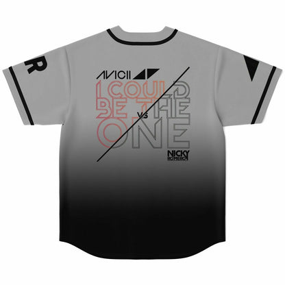Edwin F Baseball Jersey (Gray and black)