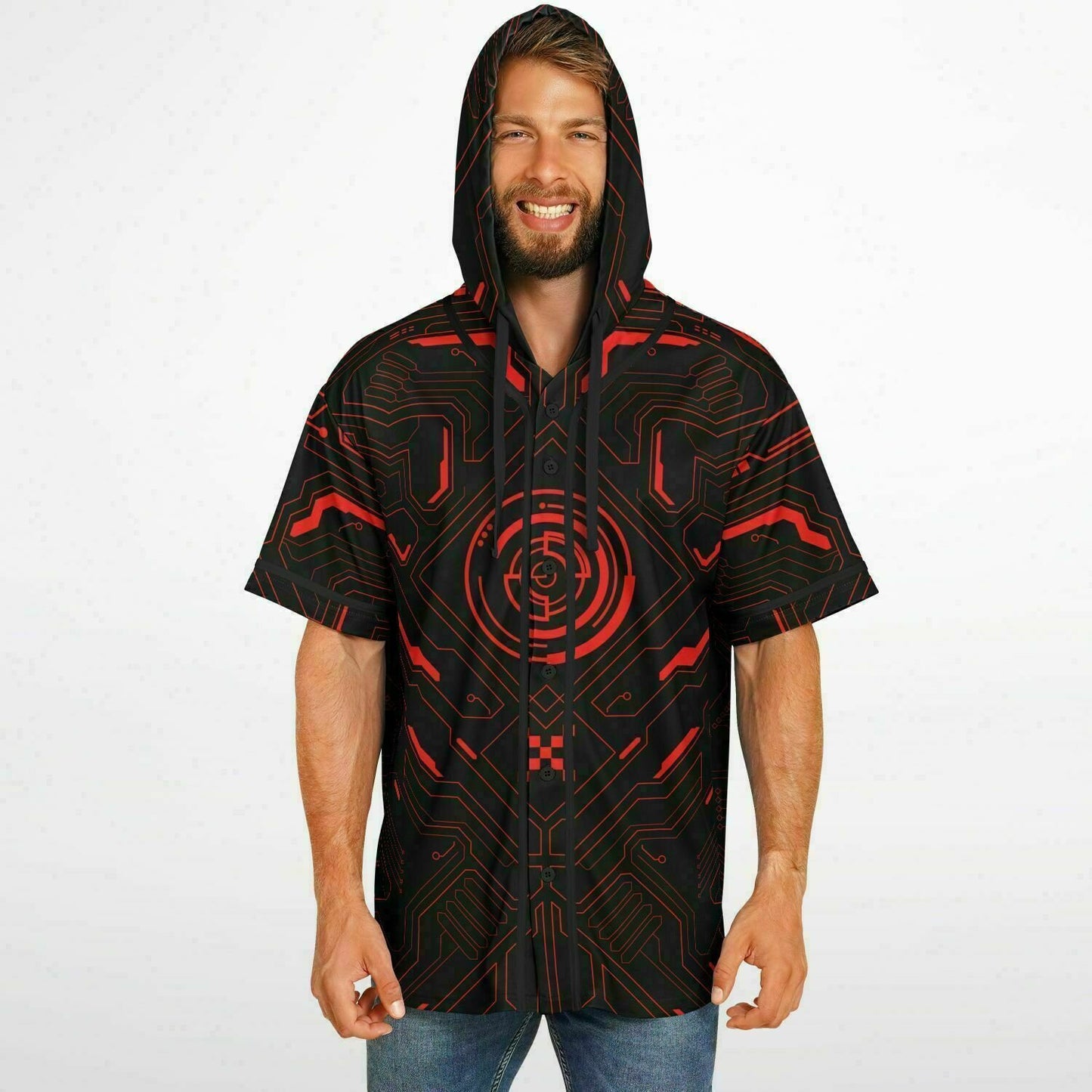 Cyberpunk Hud Hooded Baseball Jersey