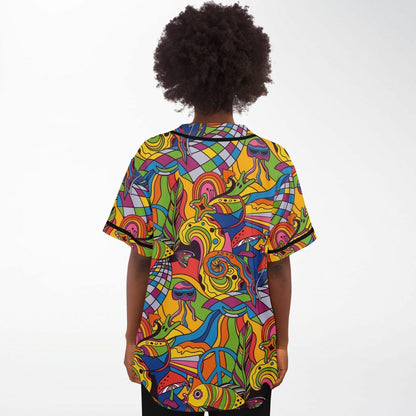 Colorful trippy baseball jersey