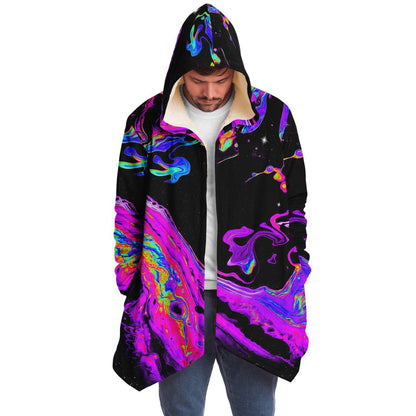 Acid drip hooded cloak