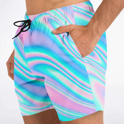 Abstract acid trip swim trunks