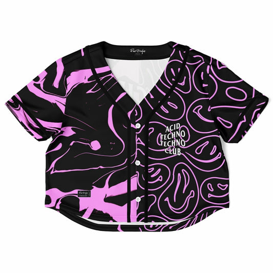 Acid Techno club Cropped Baseball Jersey