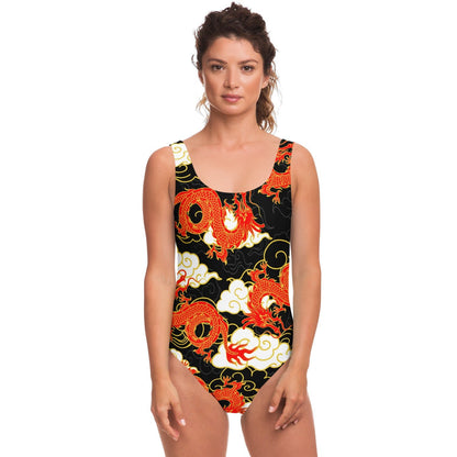 Chinese dragons rave bodysuit
