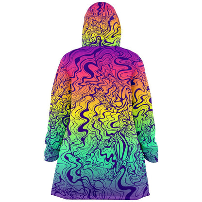 Rainbow psychedelic  lines hooded cloak