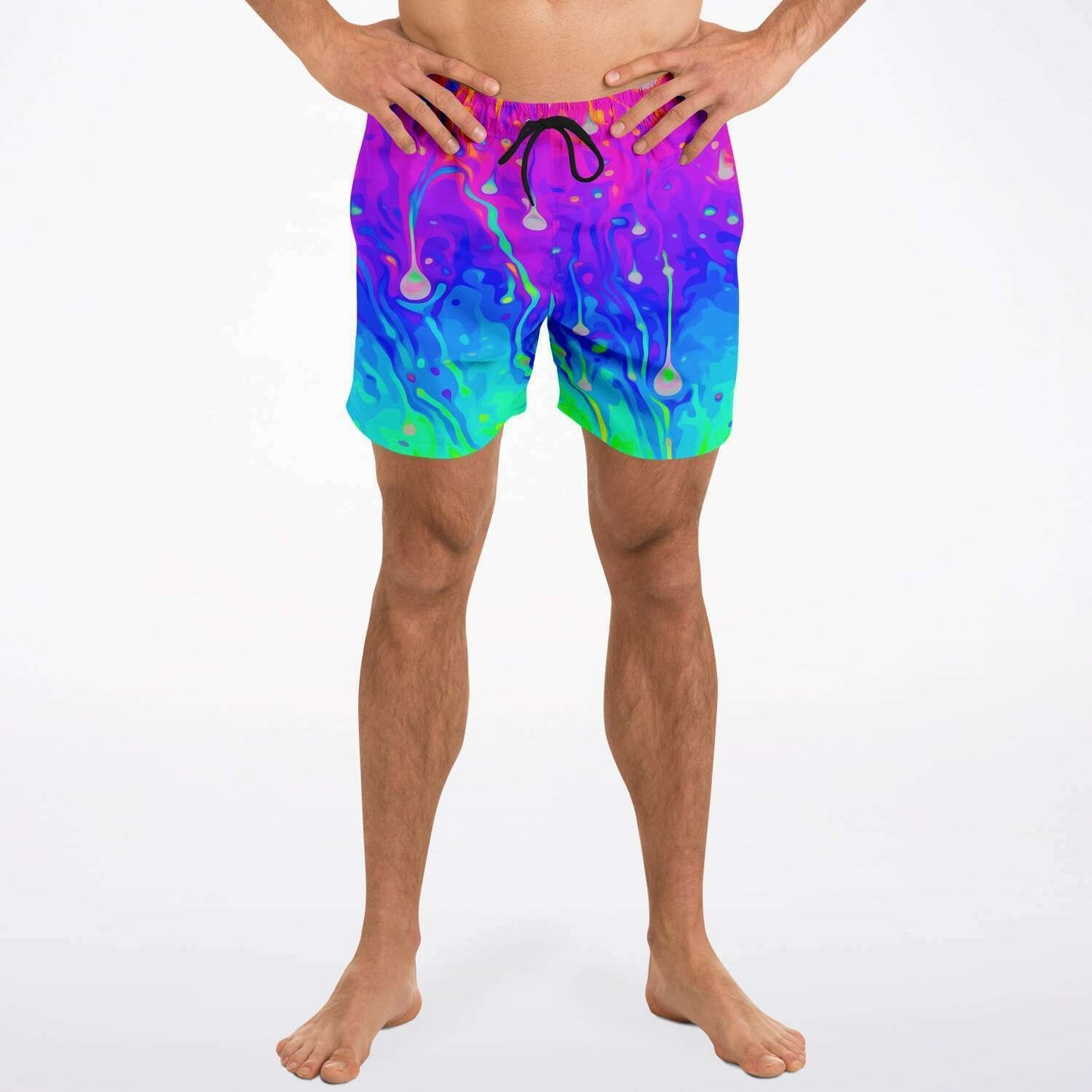 Rainbow acid trip swim trunks