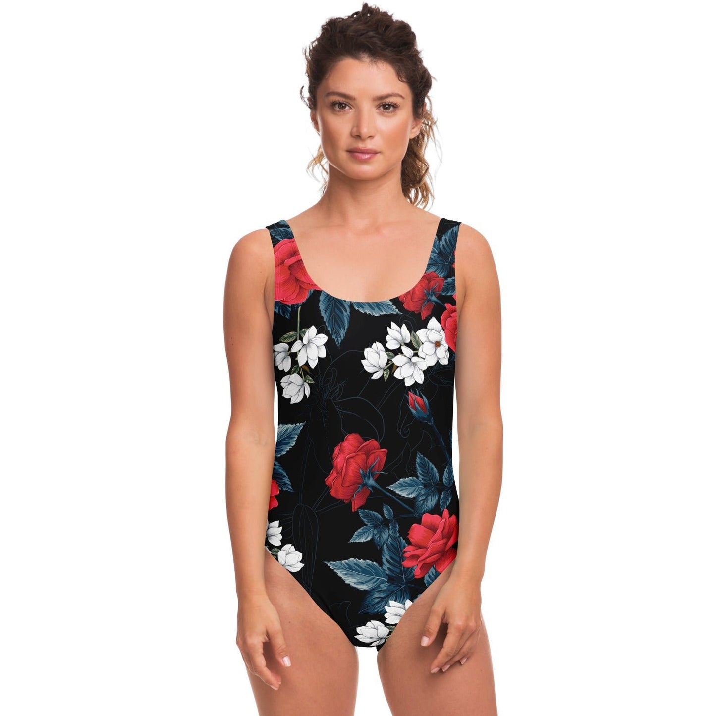 Red flowers rave bodysuit	 V2