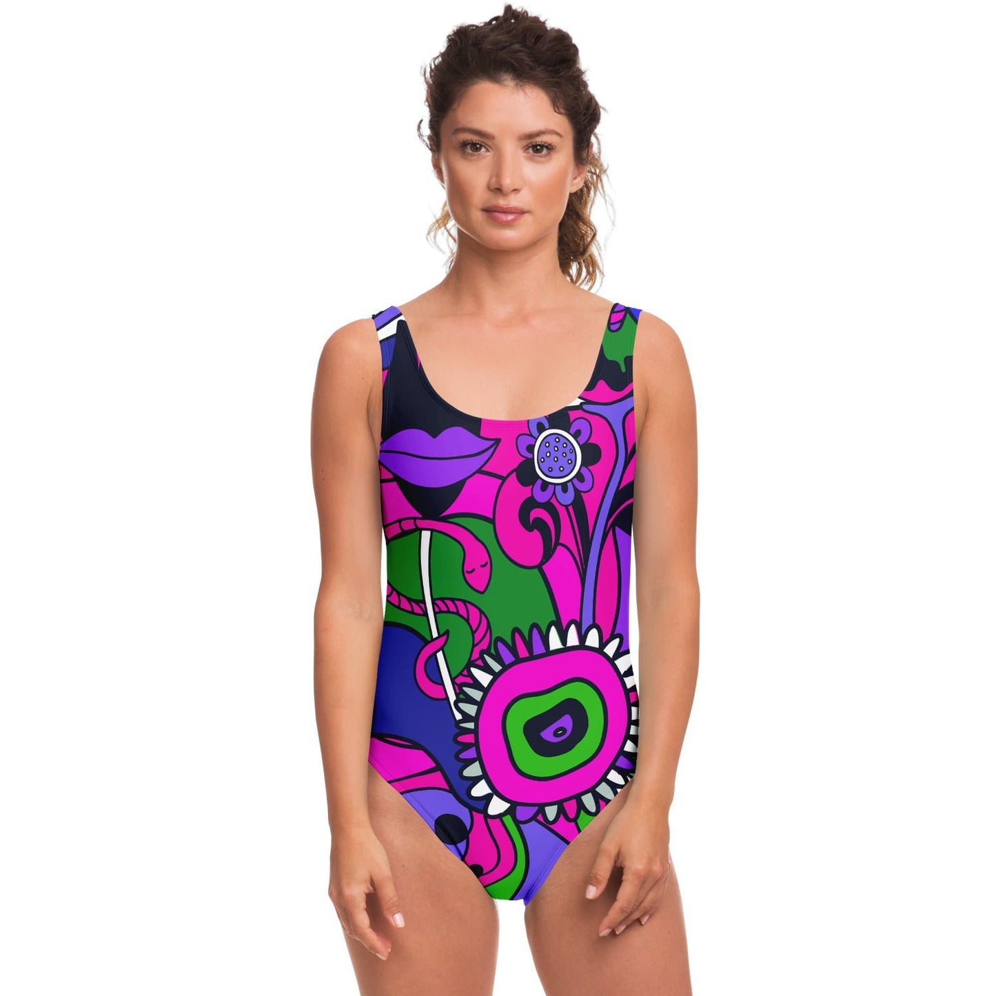 The beautiful flower is the world rave bodysuit