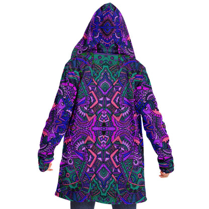 Colorful abstract Tech hooded cloak