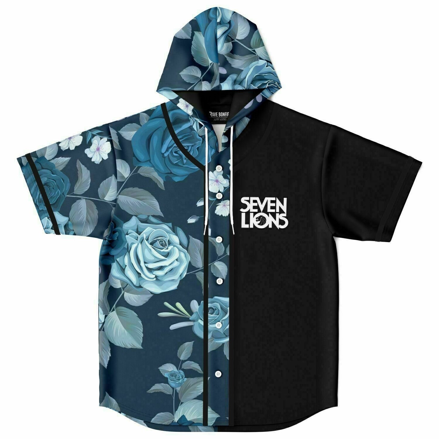 Flowers seven lions Hooded baseball jersey