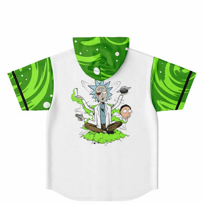 Rick and Morty hooded jersey shirt