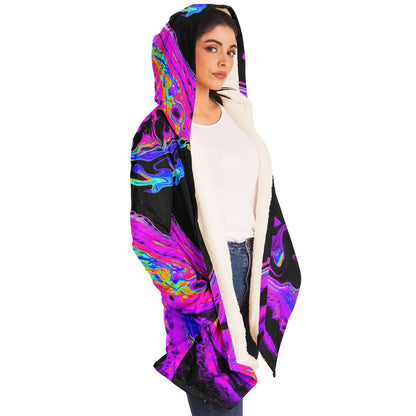 Acid drip hooded cloak
