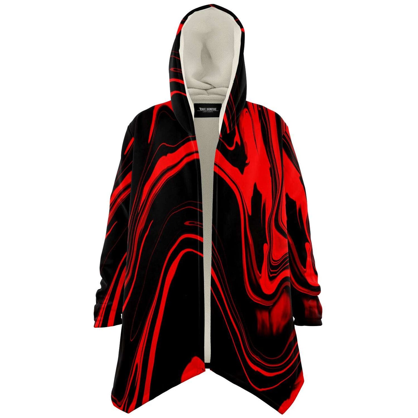 Red acid drip hooded cloak
