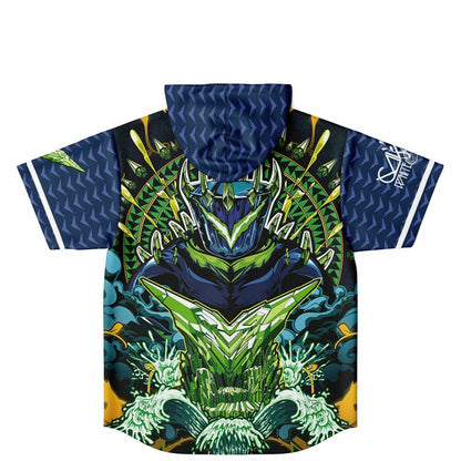 Dark wo hooded baseball jersey
