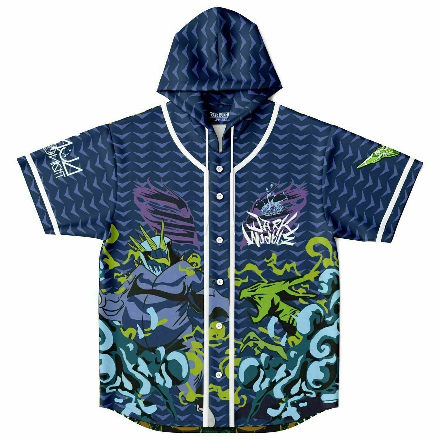 Dark wo hooded baseball jersey