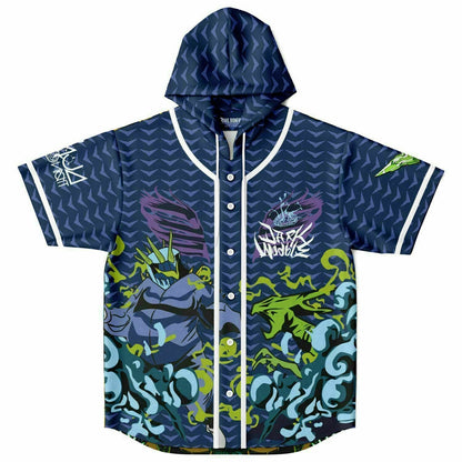 Dark wo hooded baseball jersey
