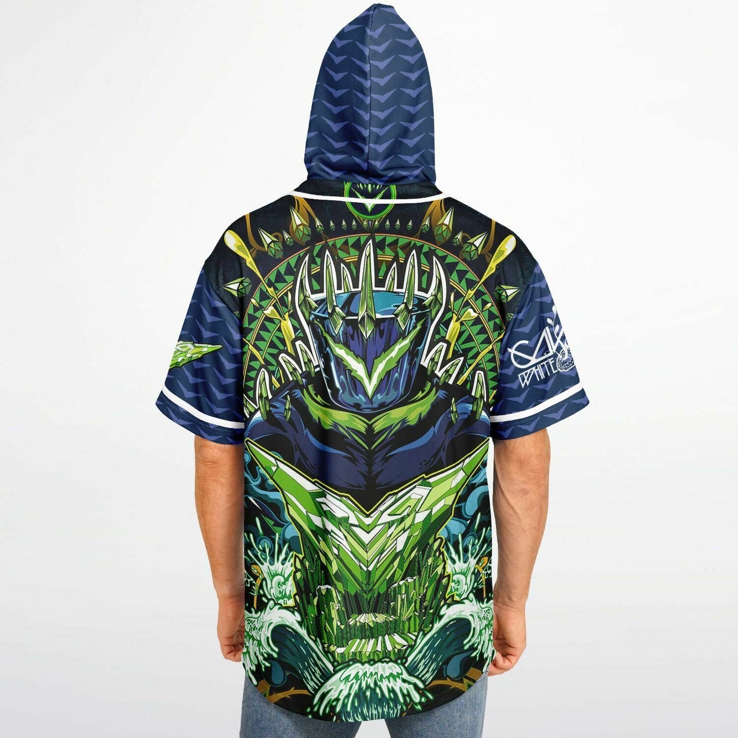 Dark wo hooded baseball jersey