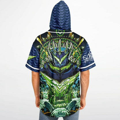 Dark wo hooded baseball jersey